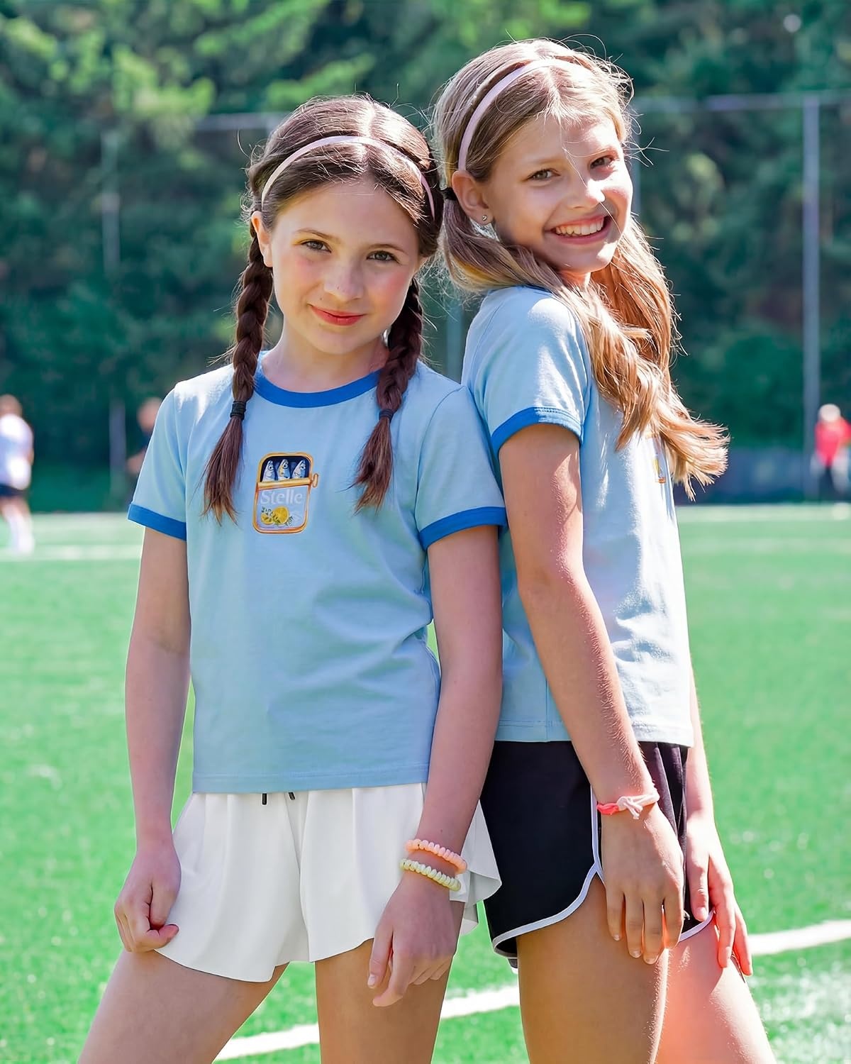 Stelle Girls Graphic Tees Short Sleeve Girls Shirts Cute Tops Crew Neck Casual Basic Summer T-Shirt for Kids Teen 4-15 Years(Seas the Day|blue)