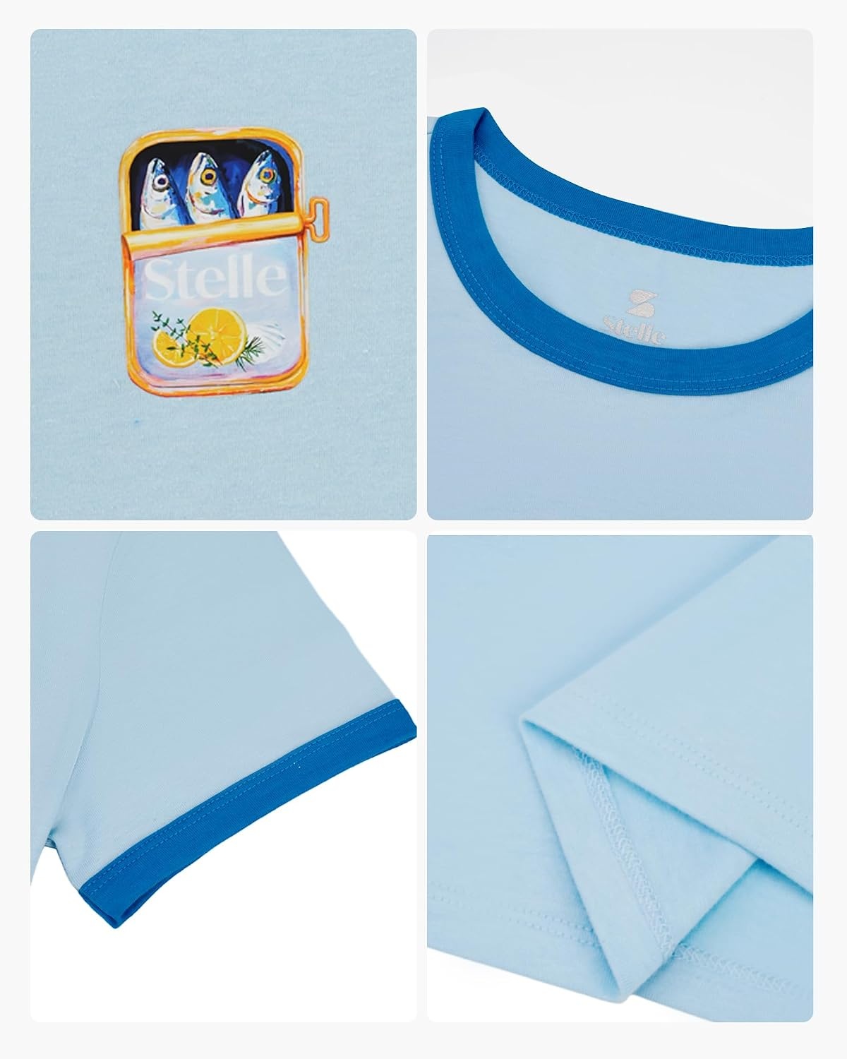 Stelle Girls Graphic Tees Short Sleeve Girls Shirts Cute Tops Crew Neck Casual Basic Summer T-Shirt for Kids Teen 4-15 Years(Seas the Day|blue)