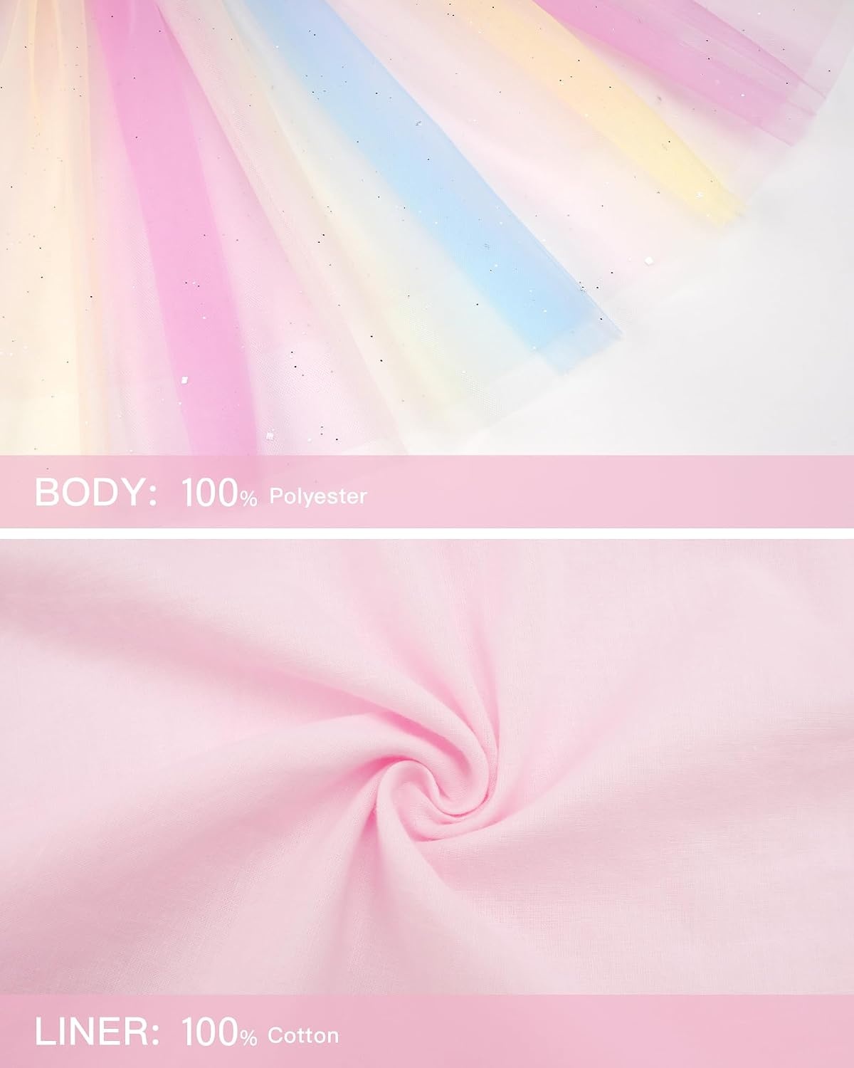 Stelle Tutu for Girls Skirt Layered Tulle Ballet Princess Birthday Outfit(Unicorn)