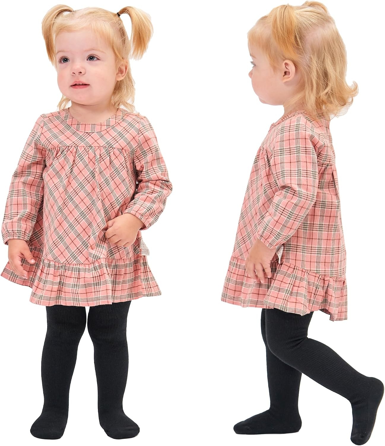 Stelle Toddler Girls Tights Baby Cable Knit Thick Stockings Cotton Winter Warm Leggings Pantyhose 1/2/3 Pack(1-black)