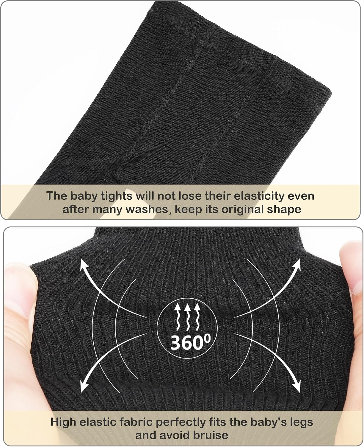 Stelle Toddler Girls Tights Baby Cable Knit Thick Stockings Cotton Winter Warm Leggings Pantyhose 1/2/3 Pack(1-black)