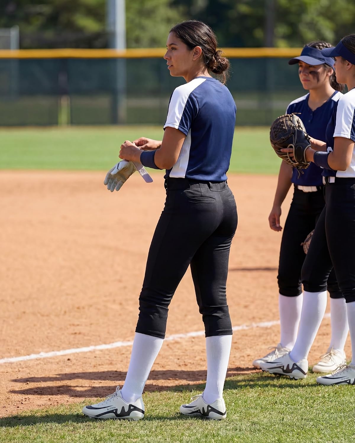 Stelle Women’s Softball Pants Knickers Knee-High Baseball Pant with Pockets for Athletes Tee Ball Fastpitch Style(Black)