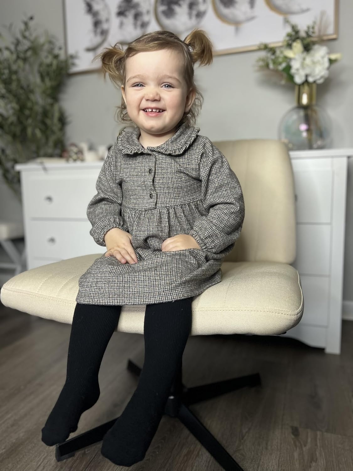 Stelle Toddler Girls Tights Baby Cable Knit Stockings Thick Cotton Legging(1-black)