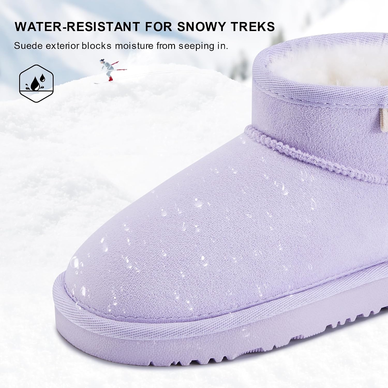 Stelle Kids Snow Boots Girls Boys Winter Ankle Boots(Lavender)