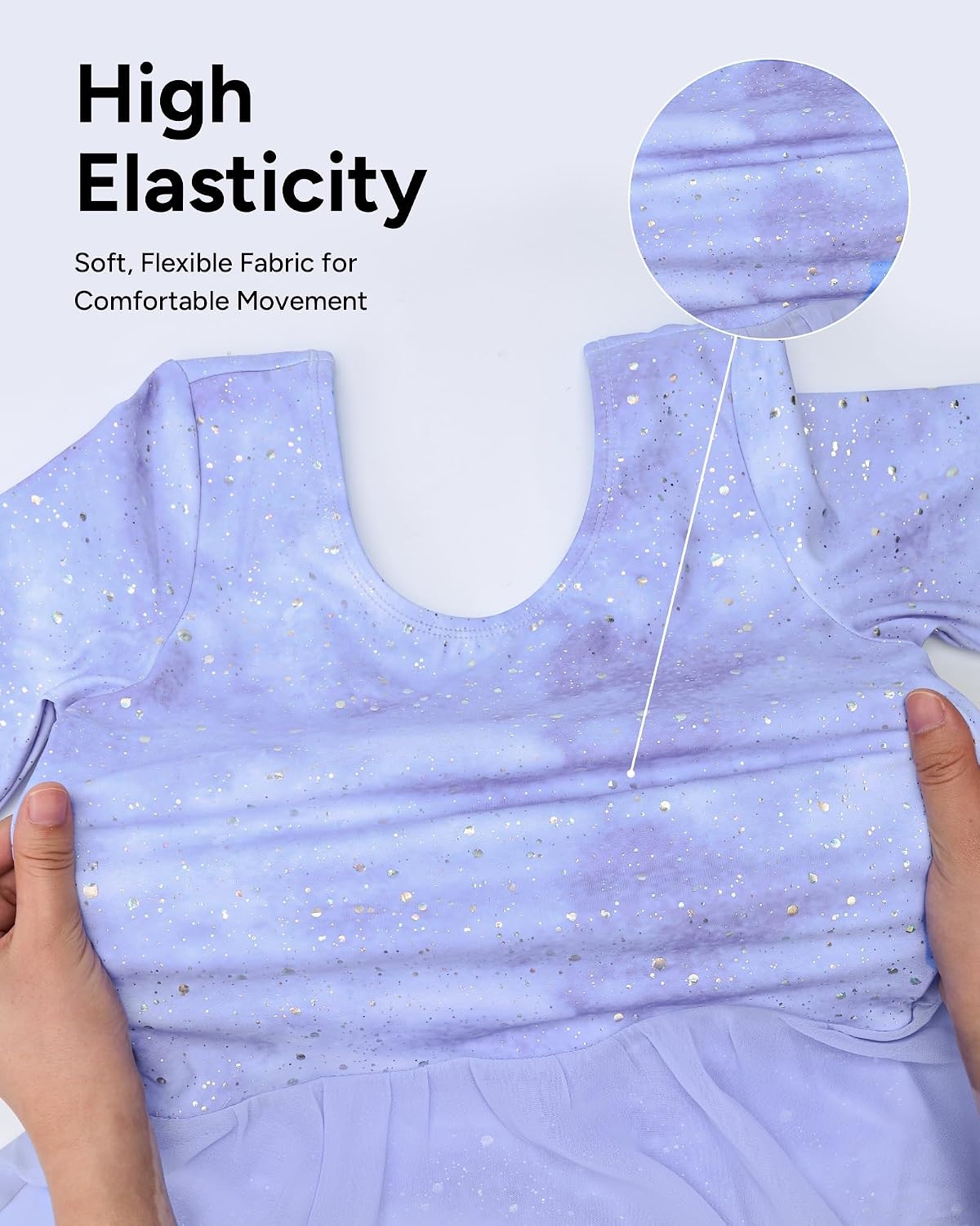 Stelle Long Sleeve Ballet Leotards for Girls Toddler Ballerina Dance Dress(Cloudburst Purple)