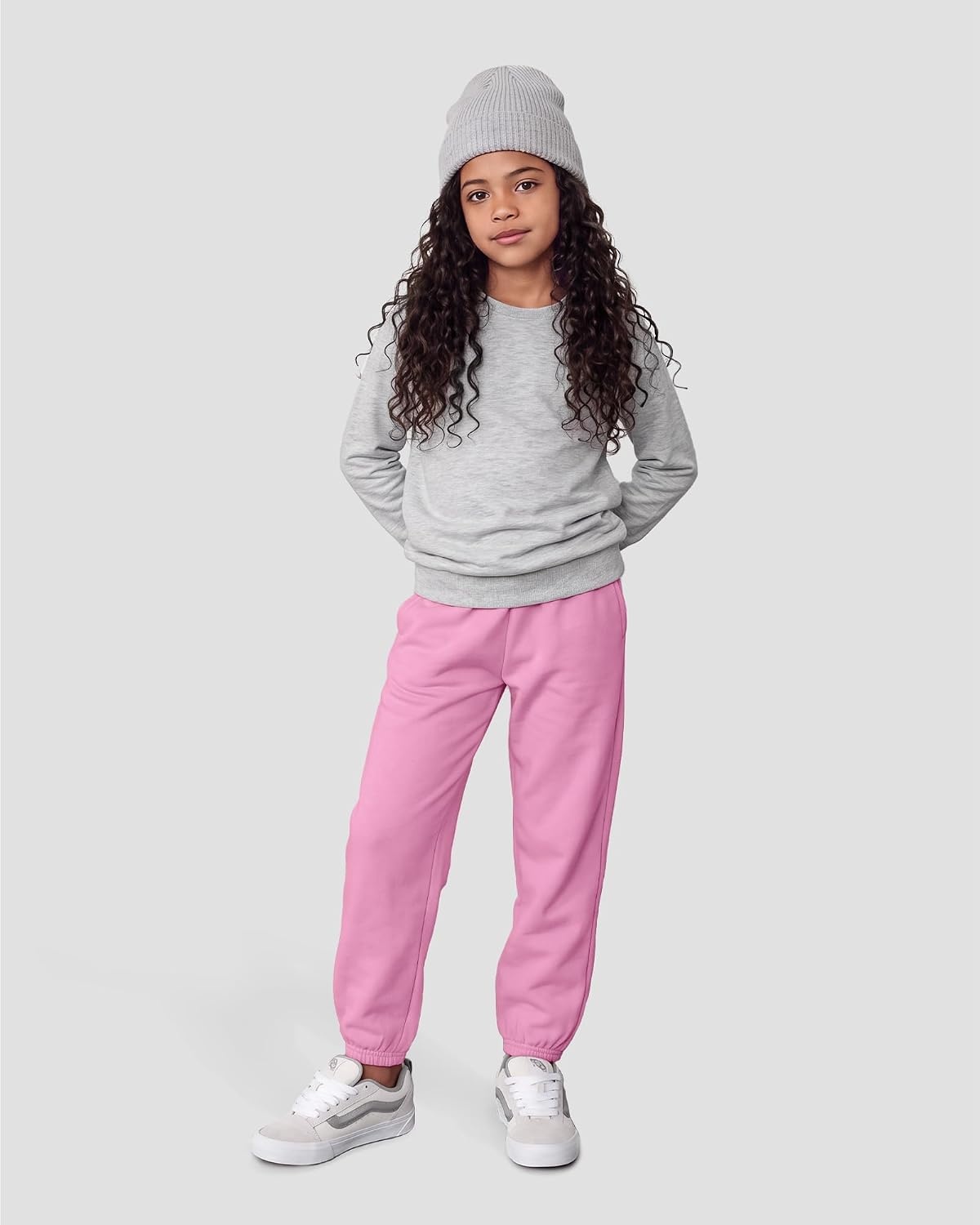 Stelle Girls Sweatpants Classic Fleece Joggers Athletic Pants(Pink)