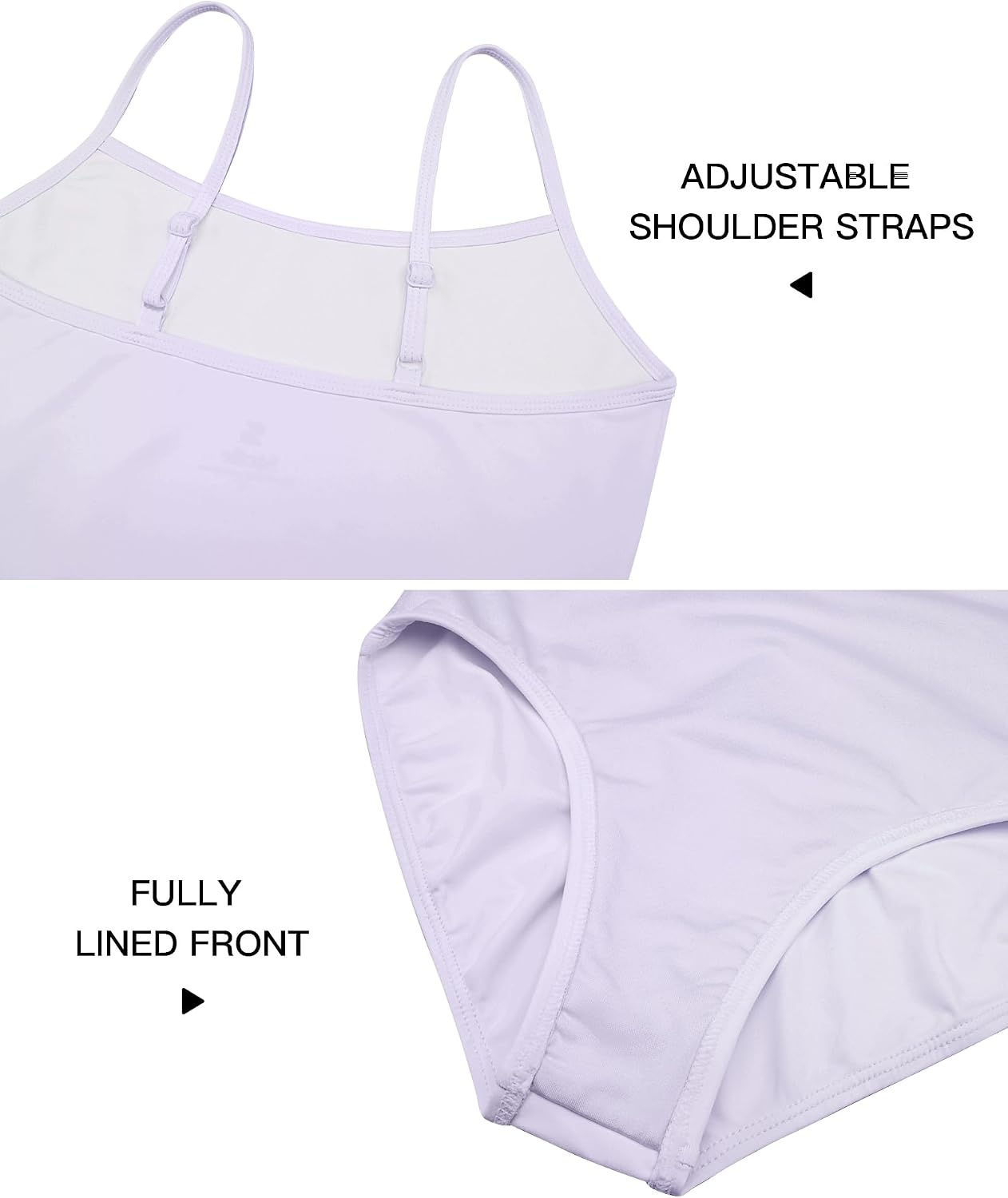 Stelle Ballet Leotards for Girls Dance Leotard Gymnastics Unitards Outfits with Adjustable Straps(Lavender)