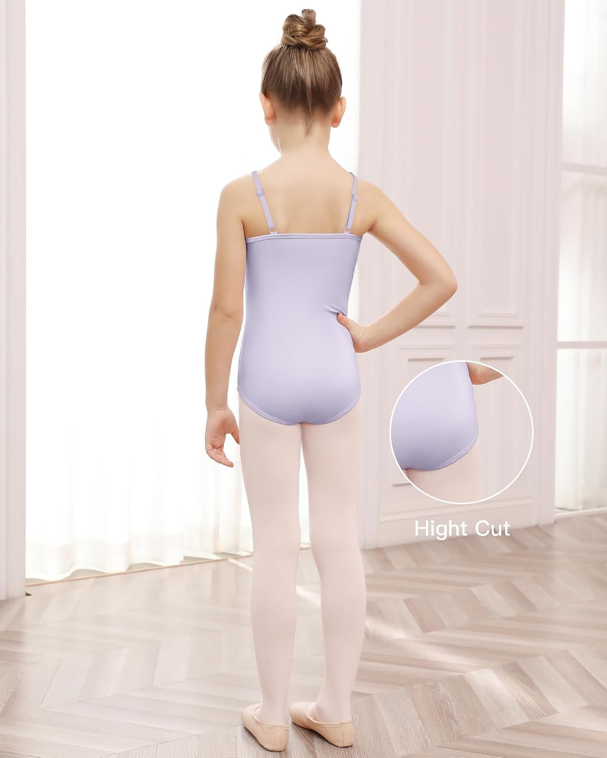 Stelle Ballet Leotards for Girls Dance Leotard Gymnastics Unitards Outfits with Adjustable Straps(Lavender)
