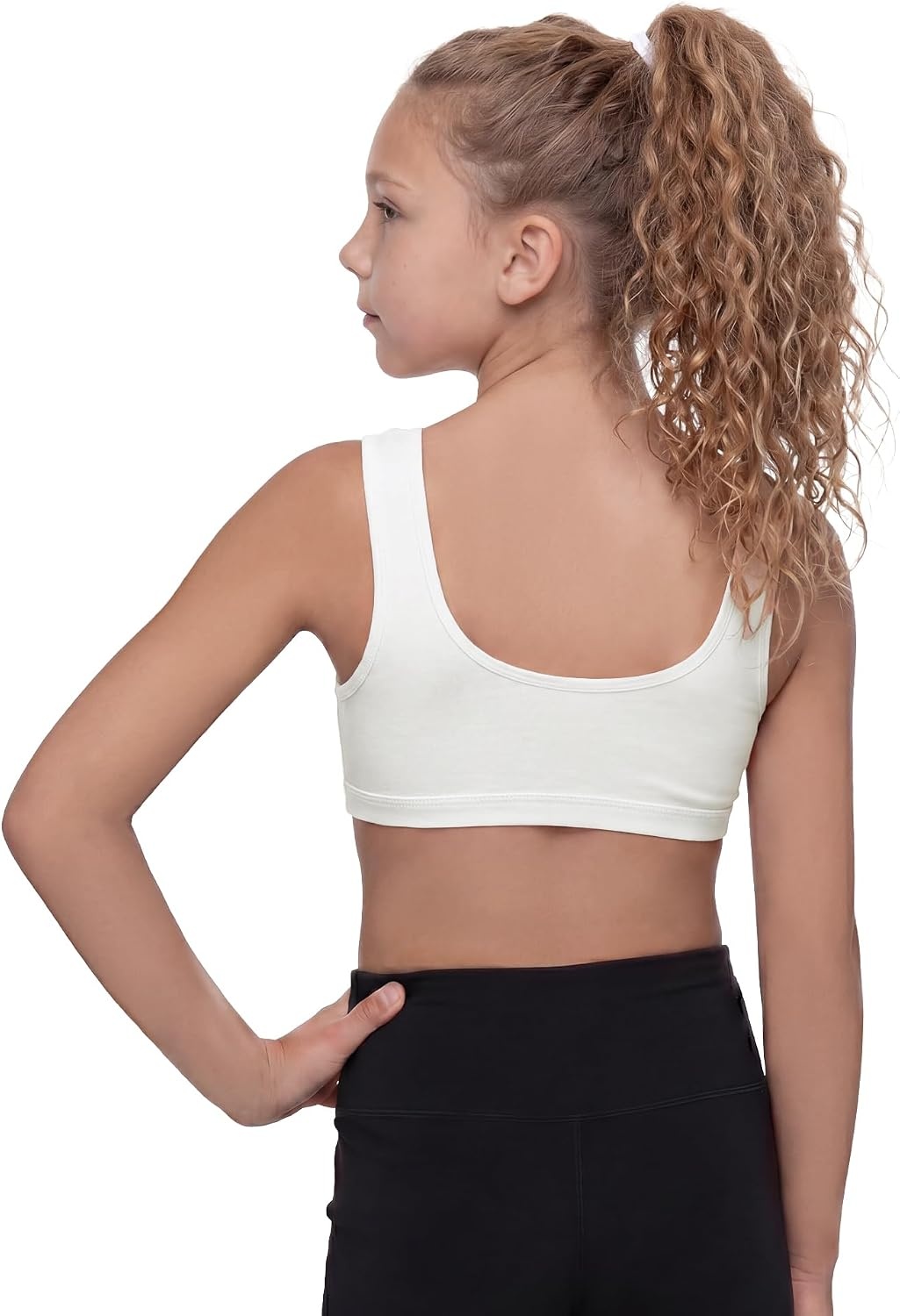 Stelle Seamless Training Bras for Girls Teen Sport Bras 6-15Y | MultiPacks, Cotton, Double Layer Bralette, Scoop Neck, No-Show, Sorf Comfort Padding Girl Bras for School Active(3 White)