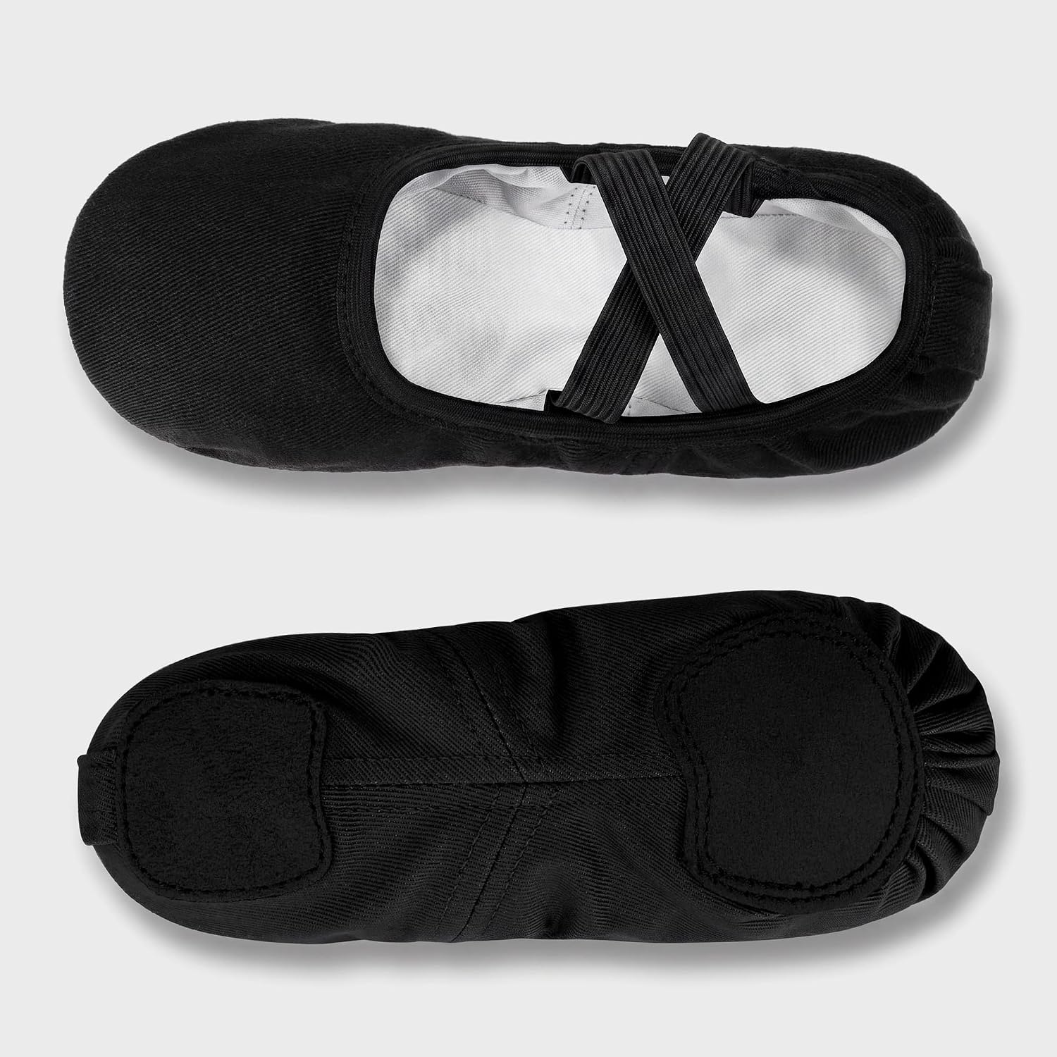 Stelle Ballet Shoes Toddler Slippers Highly Elastic Canvas Girls Women(Black)