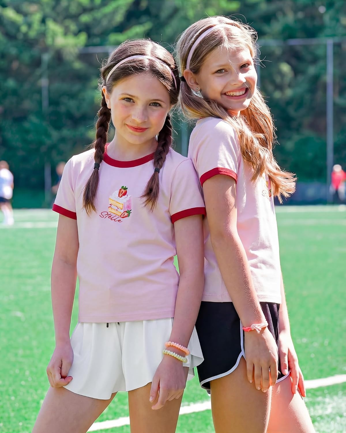 Stelle Girls Graphic Tees Short Sleeve Girls Shirts Cute Tops Crew Neck Casual Basic Summer T-Shirt for Kids Teen 4-15 Years(Berry Sweet|pink)