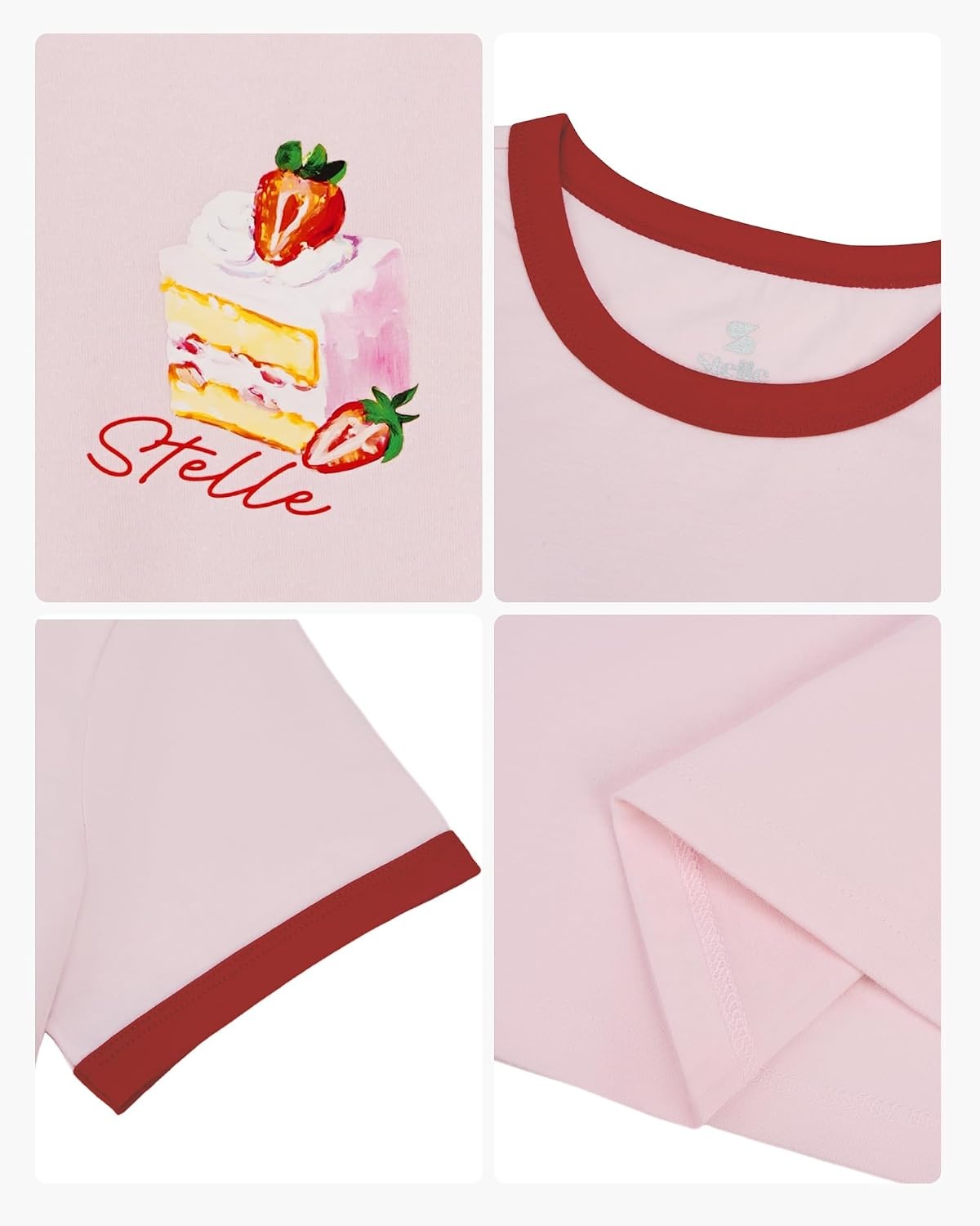 Stelle Girls Graphic Tees Short Sleeve Girls Shirts Cute Tops Crew Neck Casual Basic Summer T-Shirt for Kids Teen 4-15 Years(Berry Sweet|pink)