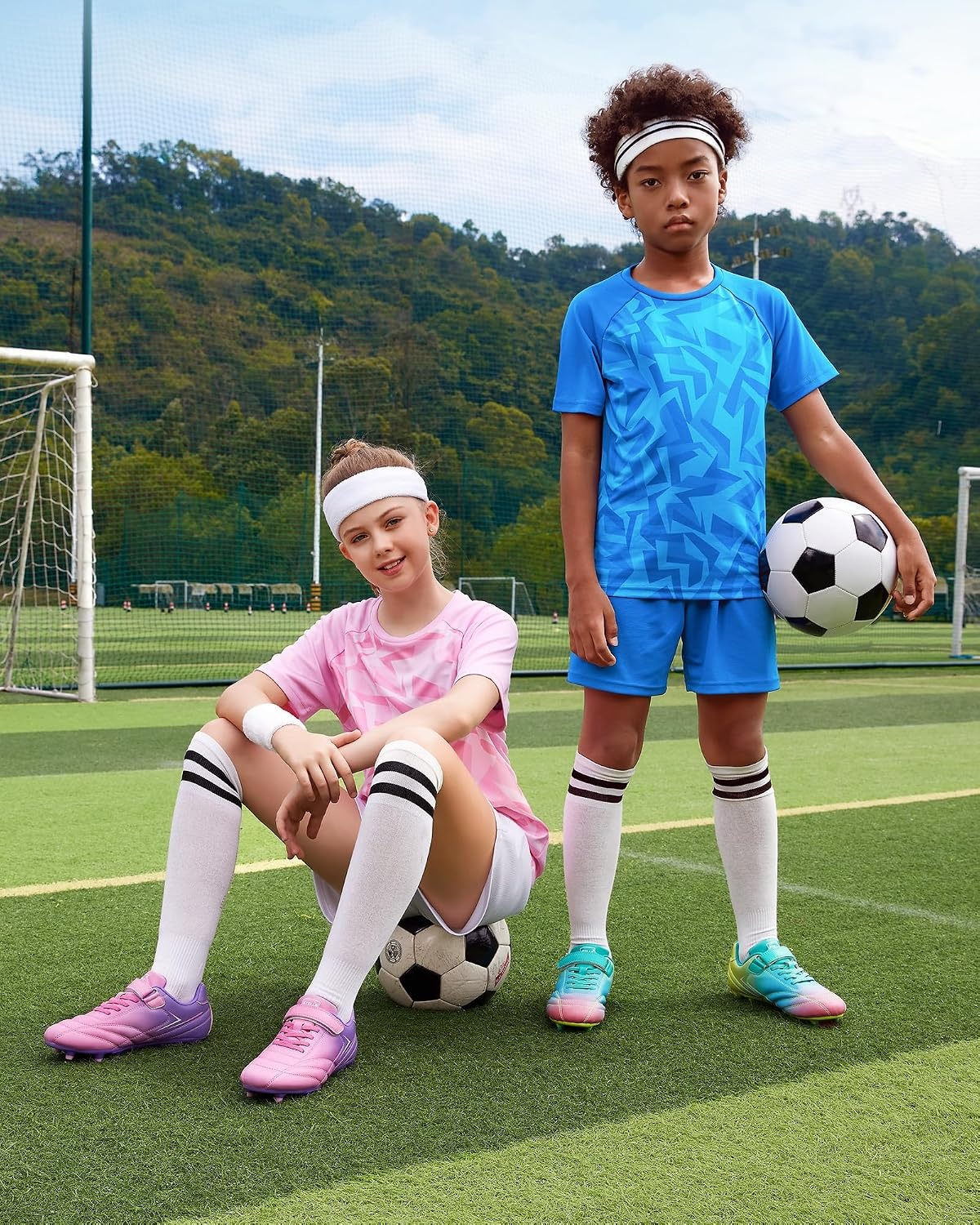 Stelle Girls Soccer Cleats for Kids Training Matches Outdoor Play(Violet Blush)