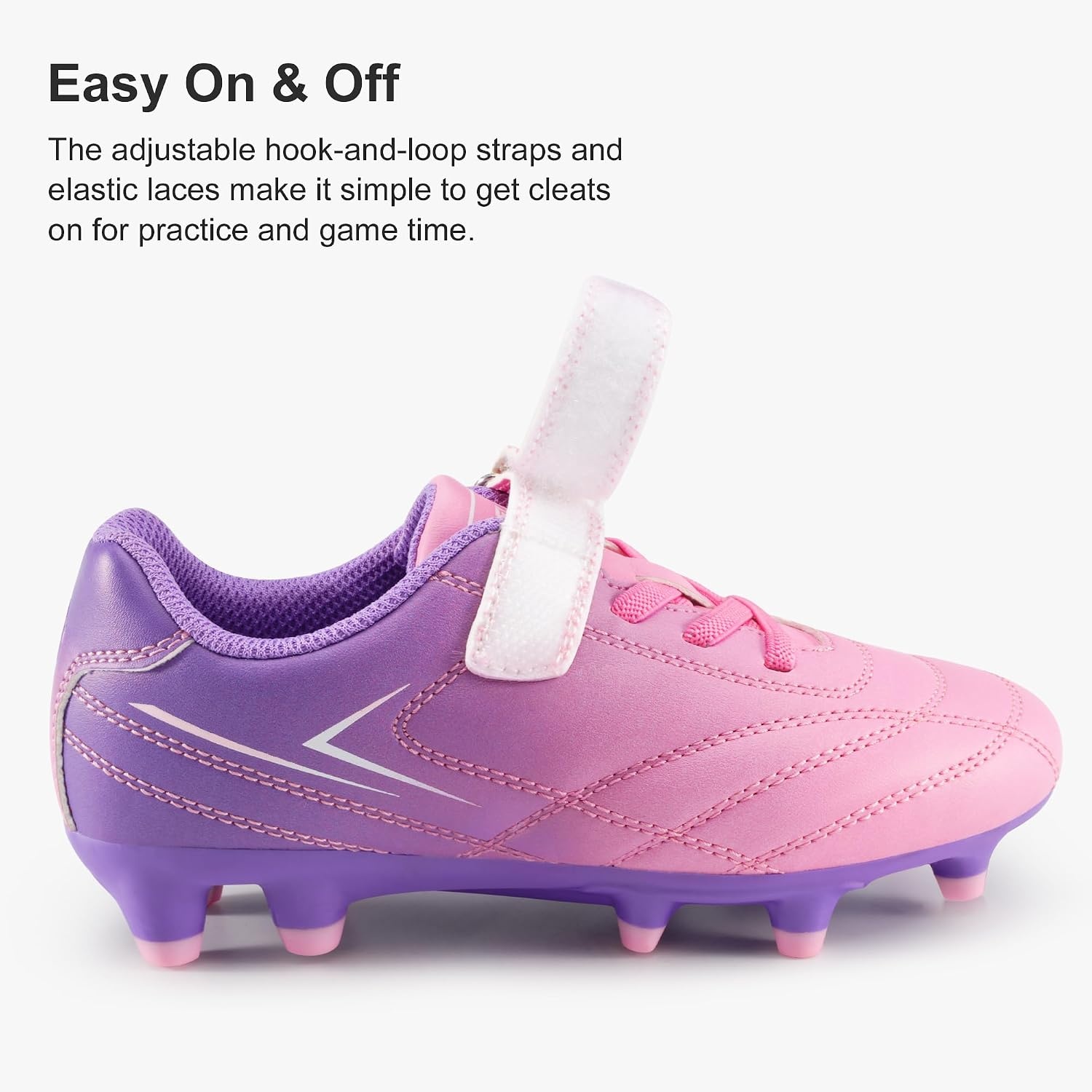 Stelle Girls Soccer Cleats for Kids Training Matches Outdoor Play(Violet Blush)