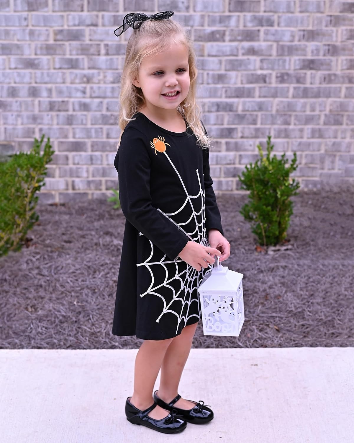 Stelle Girls Dress Shoes Mary Jane Flats for School Party Flower Girl(1-black)