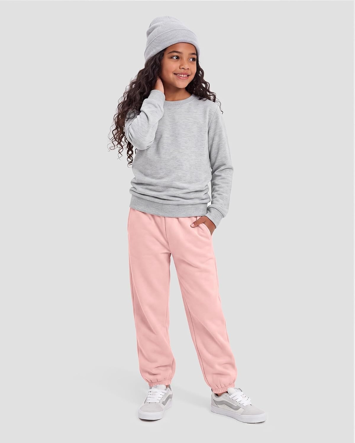 Stelle Girls Sweatpants Classic Fleece Joggers Athletic Pants(Orchid)