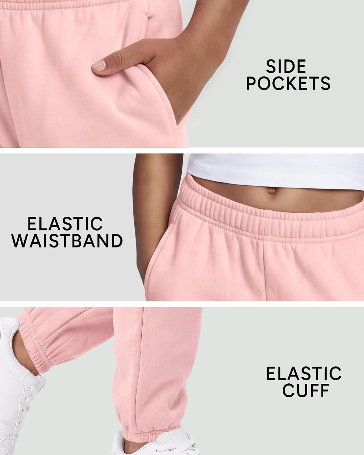 Stelle Girls Sweatpants Classic Fleece Joggers Athletic Pants(Orchid)
