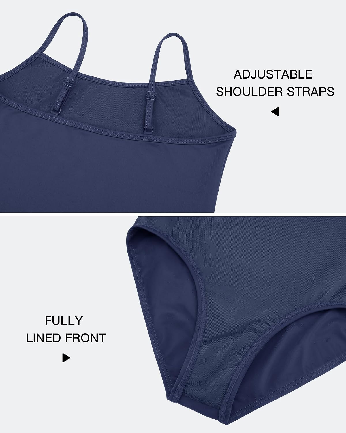 Stelle Ballet Leotards for Girls Dance Leotard Gymnastics Unitards Outfits with Adjustable Straps(Navy)
