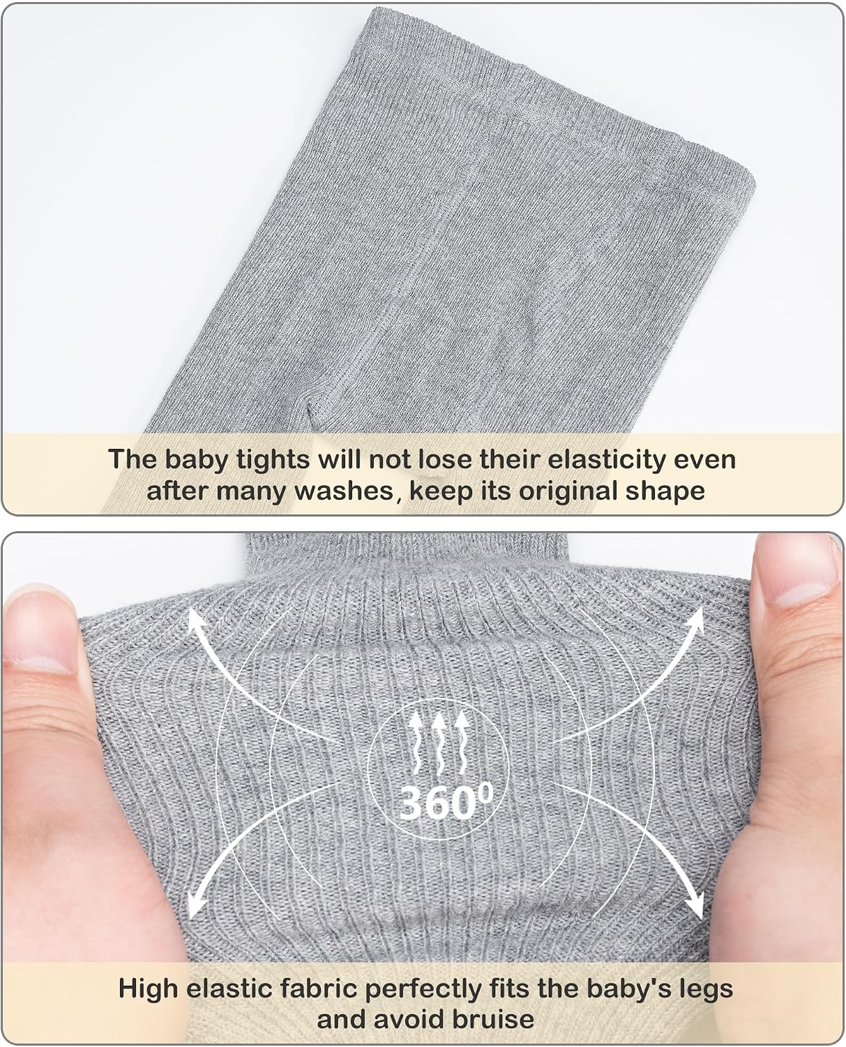 Stelle Toddler Girls Tights Baby Cable Knit Thick Stockings Cotton Winter Warm Leggings Pantyhose 1/2/3 Pack(2-pack-grey)