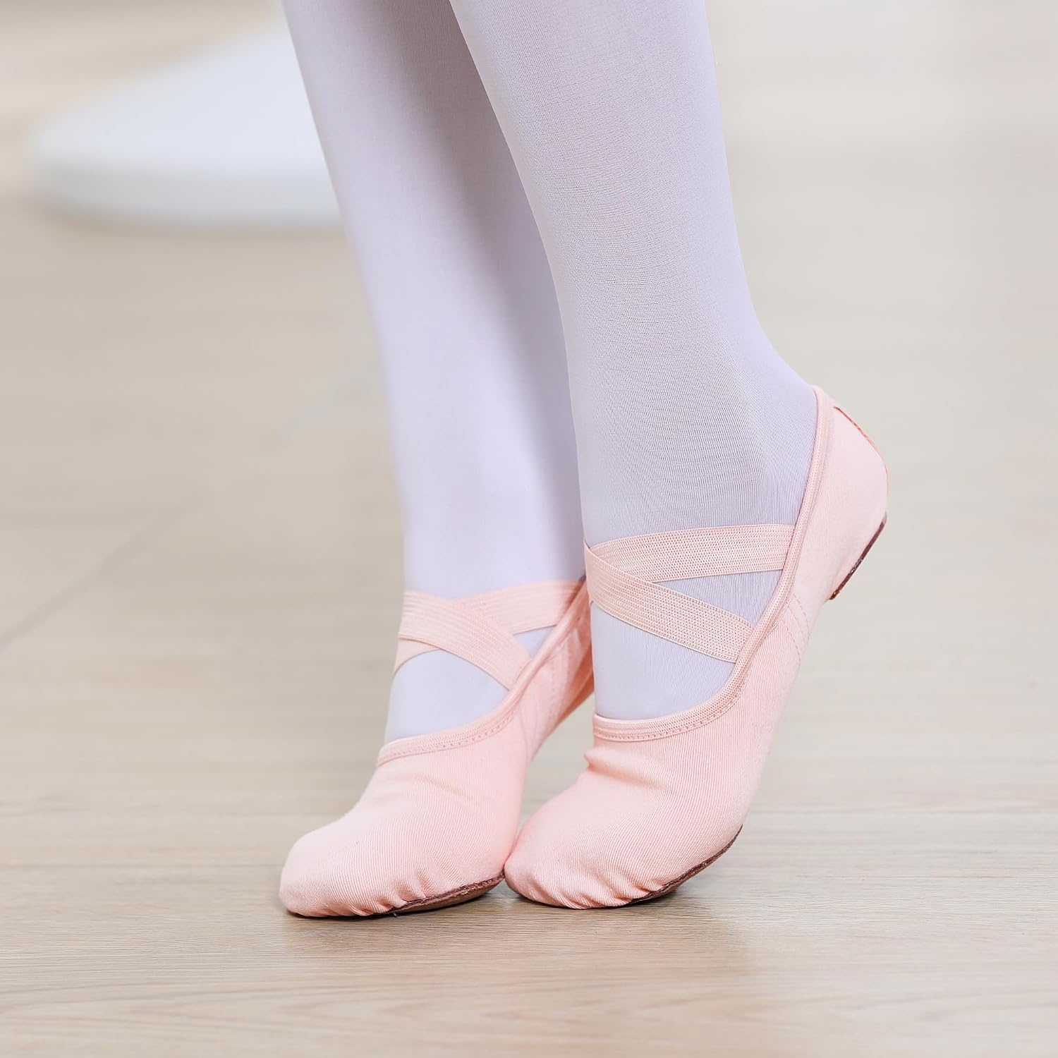Stelle Ballet Shoes Toddler Slippers Highly Elastic Canvas Girls Women(Ballet Pink)