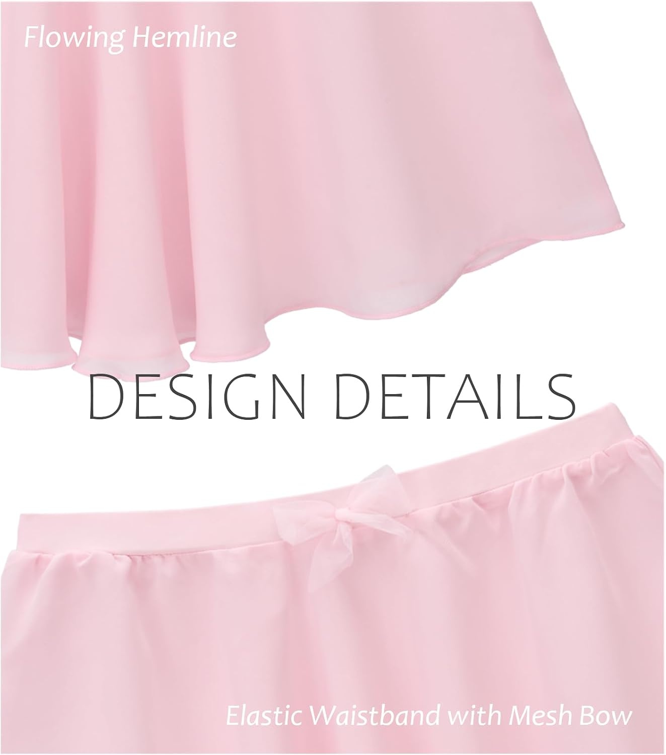 Stelle Girls Ballet Skirt Chiffon Wrap Dance Skirt Mesh Pull-On Skirt | Girls ballet skirt, Pull on elastic waist, Flowing movement, Ballet Skirts for girls, Dance, Studio, Performance(Ballet Pink)