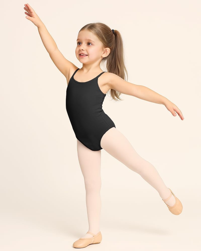 Stelle Gymnastics Leotards for Girls Camisole Ballet Tumbling Outfits 2-16Y | Adjustable straps, Stretch fabric, Comfortable fit, Skin-friendly, Gymnastics & Ballet, Toddler dancewear, Kids bodysuit(Black)