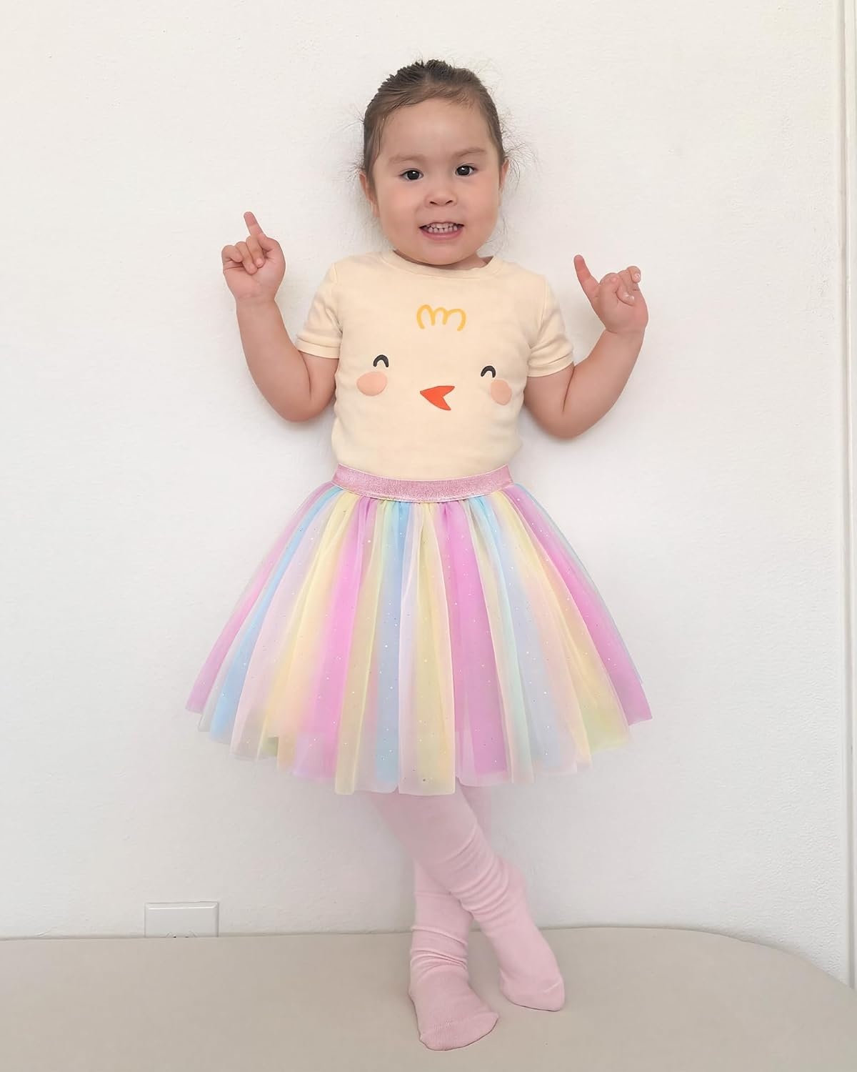 Stelle Tutu for Girls Sequin Skirt with Elastic Waist Layered Tulle Ballet Dance Princess Dress Birthday Outfit(Unicorn)