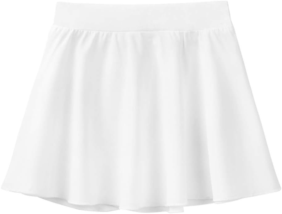 Stelle Ballet Skirts for Girls Toddler Dance Skirt Chiffon Kids Ballet Wrap Skirts(01-white (Pull On))