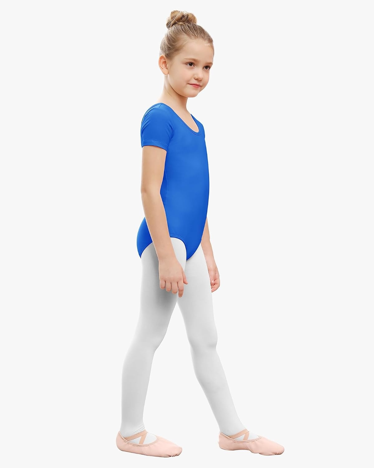 Stelle Ballet Leotards for Girls Short Sleeve Gymnastics Dance Outfit 2-16Y | Scoop neckline, Stretch fabric, Comfortable fit, Skin-friendly, Gymnastics & Ballet, Toddler dancewear, Kids bodysuit(Sapphire)