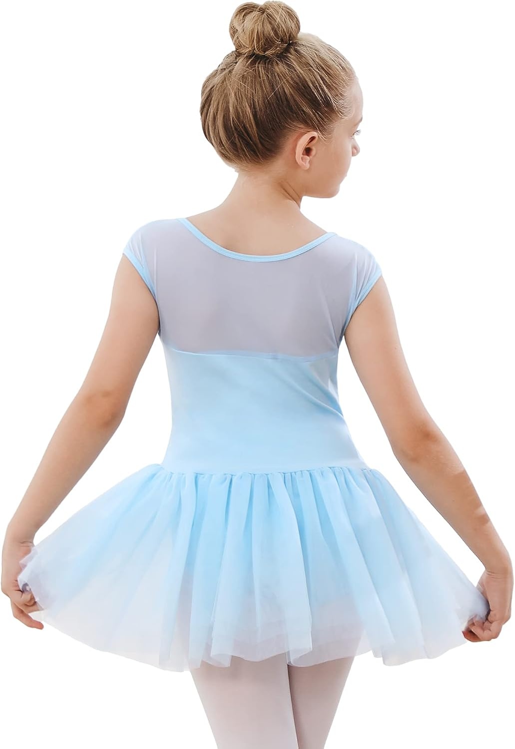 Stelle Ballet Leotards for Girls with Tutu Skirt Ballerina Dance Costumes(01-blue)