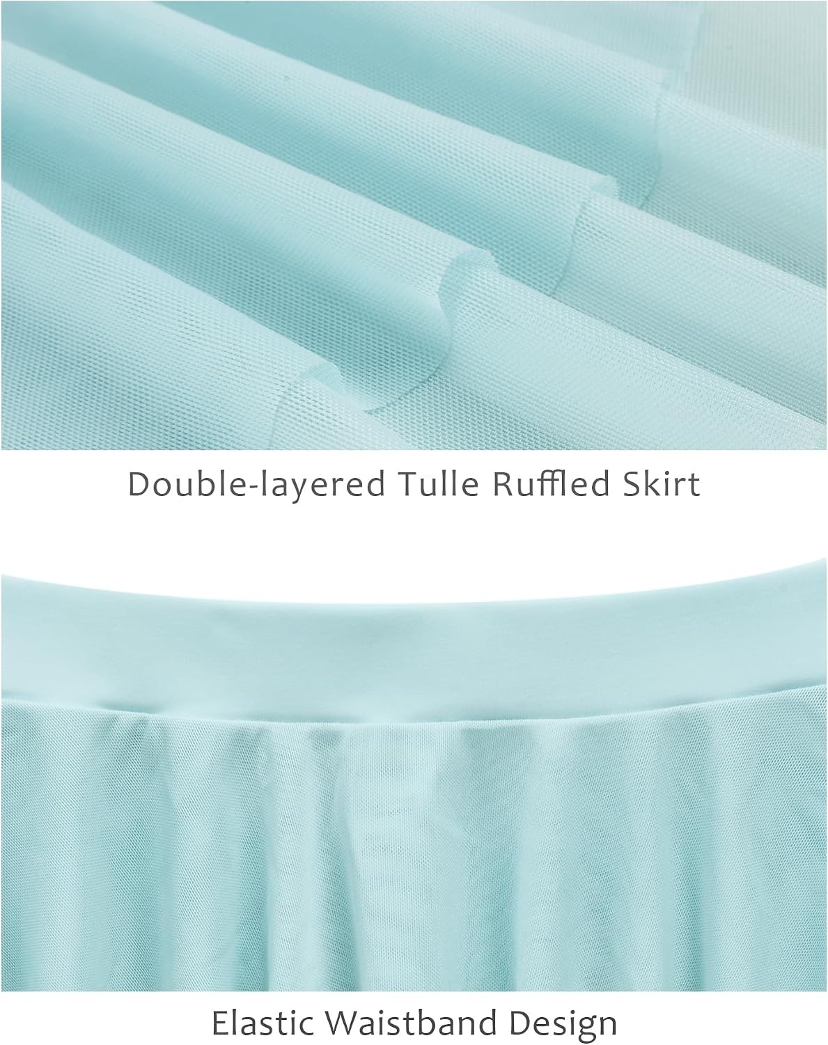Stelle Girls Ballet Skirt Pull On High Waist Dance Wrap Skirt Layered Ruffle Chiffon Skirt Kid Toddler Ballerina Clothes(Light Blue)