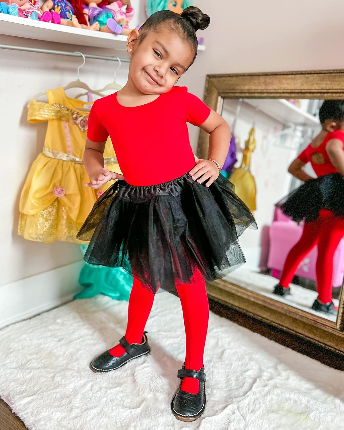 Stelle Girls Cotton Ballet Dance Leotard with Bow Back for Dance Class | Cotton, Soft stretch fabric, Breathable, Comfort fit, Leotard for girls, Toddler, Ballet class, Gymnastics, Dance recital(1-red)