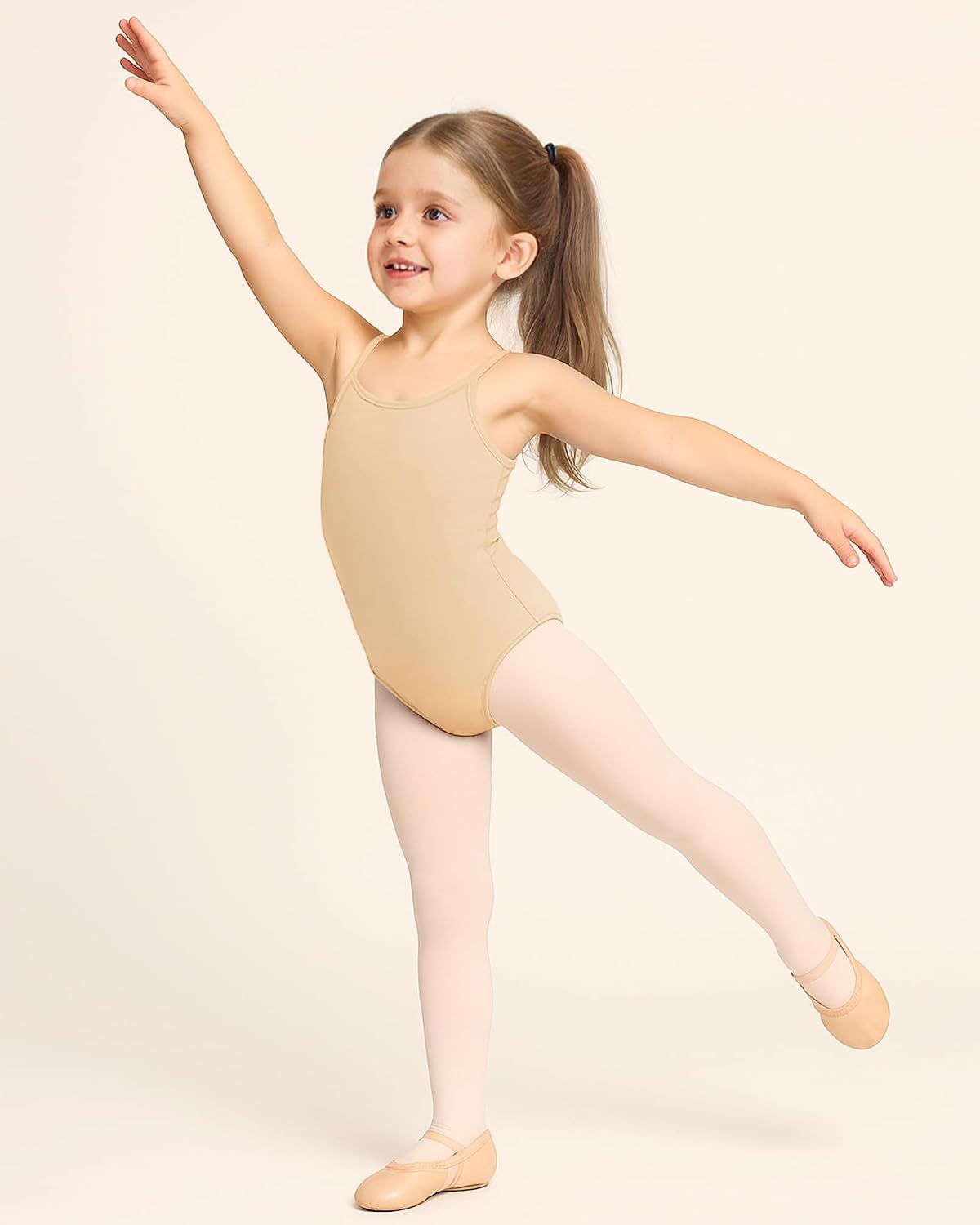 Stelle Gymnastics Leotards for Girls Camisole Ballet Tumbling Outfits 2-16Y(Nude)