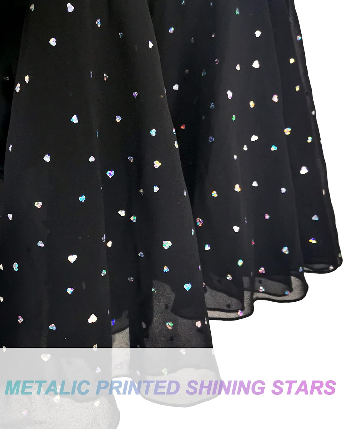 Stelle Ballet Leotards for Girls Dance Leotard with Skirt Kids Dance Dress | Ballet Dress for Toddler Girls, Ruffle Sleeve, Chiffon Skirt, Dance Costume for Performances, Birthday Party, Daily Wear(1-black(shiny Skirt))