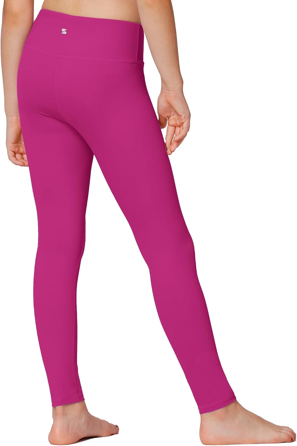 Stelle Girls Athletic Leggings Kids Dance Workout Running Yoga Pants with Hidden Pocket(Hot Pink)
