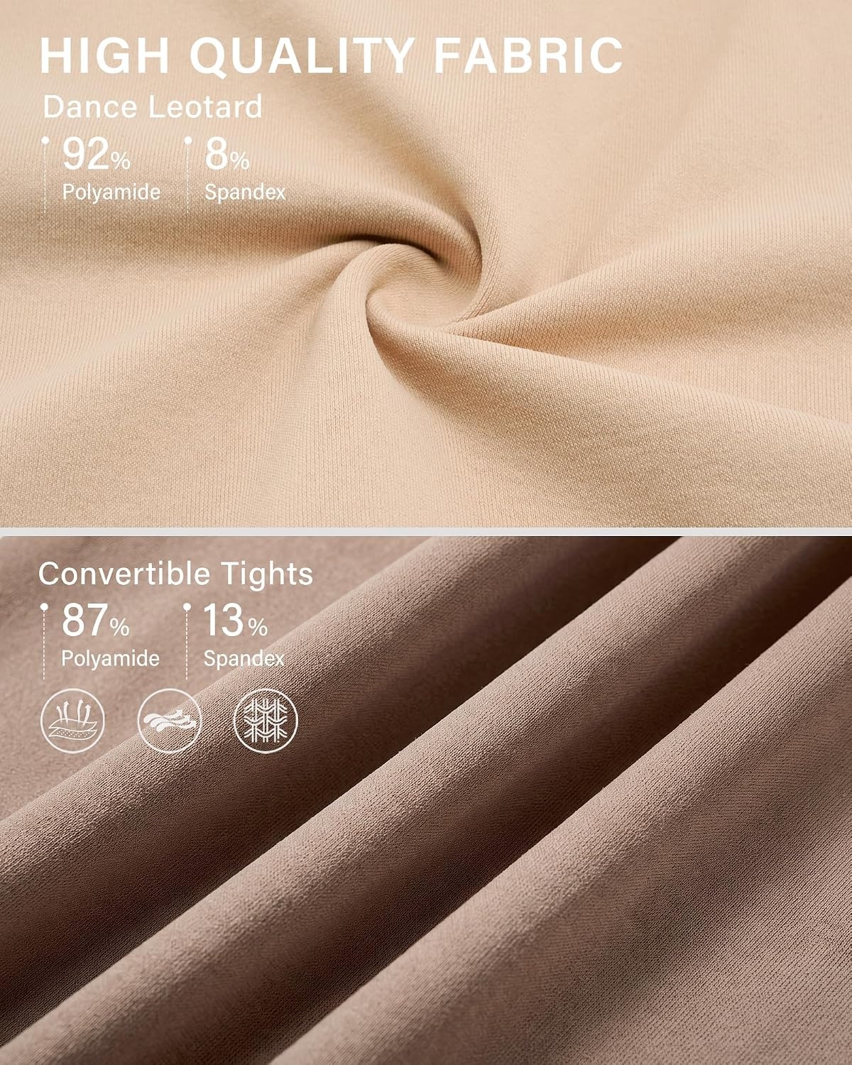 Stelle Girls Seamless Camisole Leotard with Convertible Tights(Rose Beige)