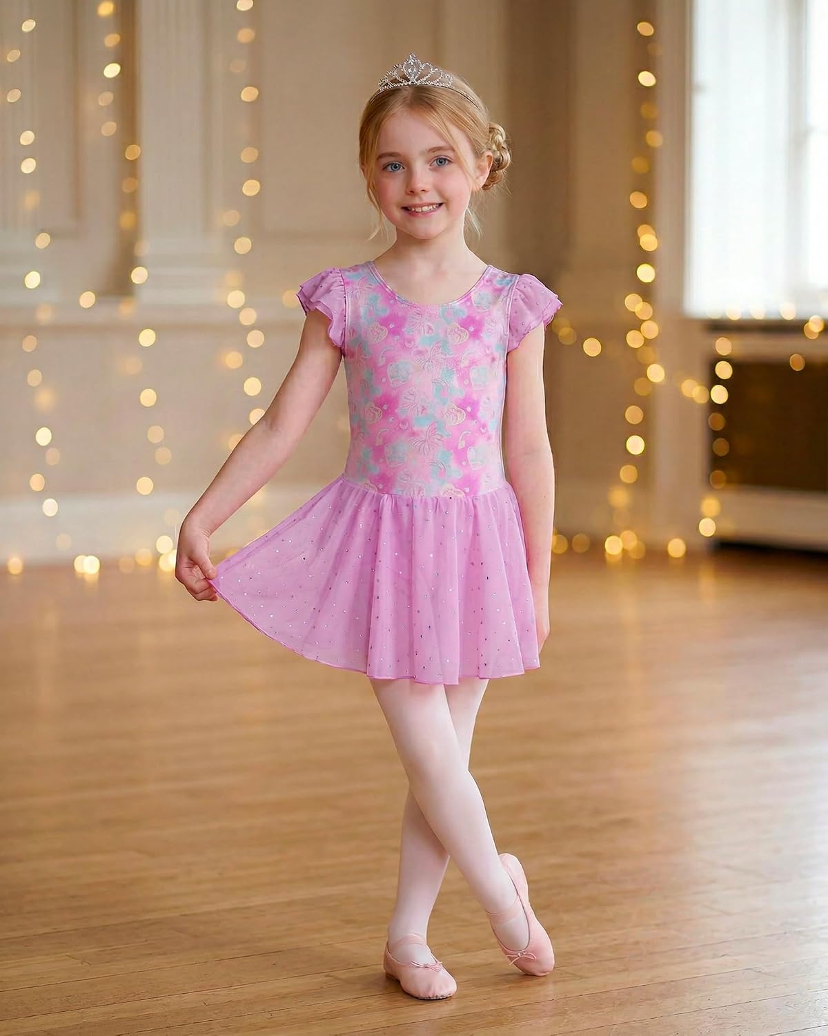 Stelle Ballet Leotards for Girls Toddler Dance Leotard Gymnastic Outfits(Bow Dreams)