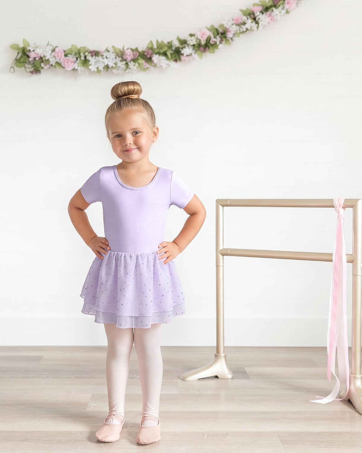 Stelle Ballet Leotards for Girls Toddler Dance Ballerina Costumes Dresses(Lavender)