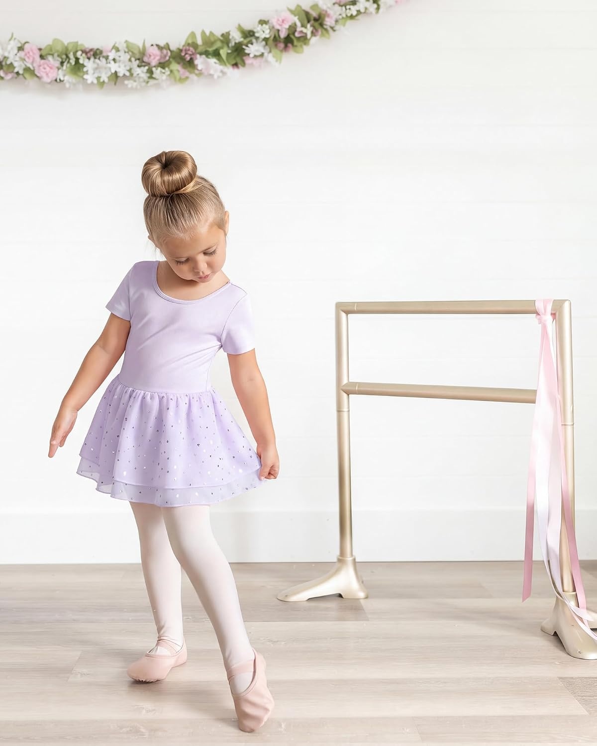 Stelle Ballet Leotards for Girls Toddler Dance Ballerina Costumes Dresses(Lavender)