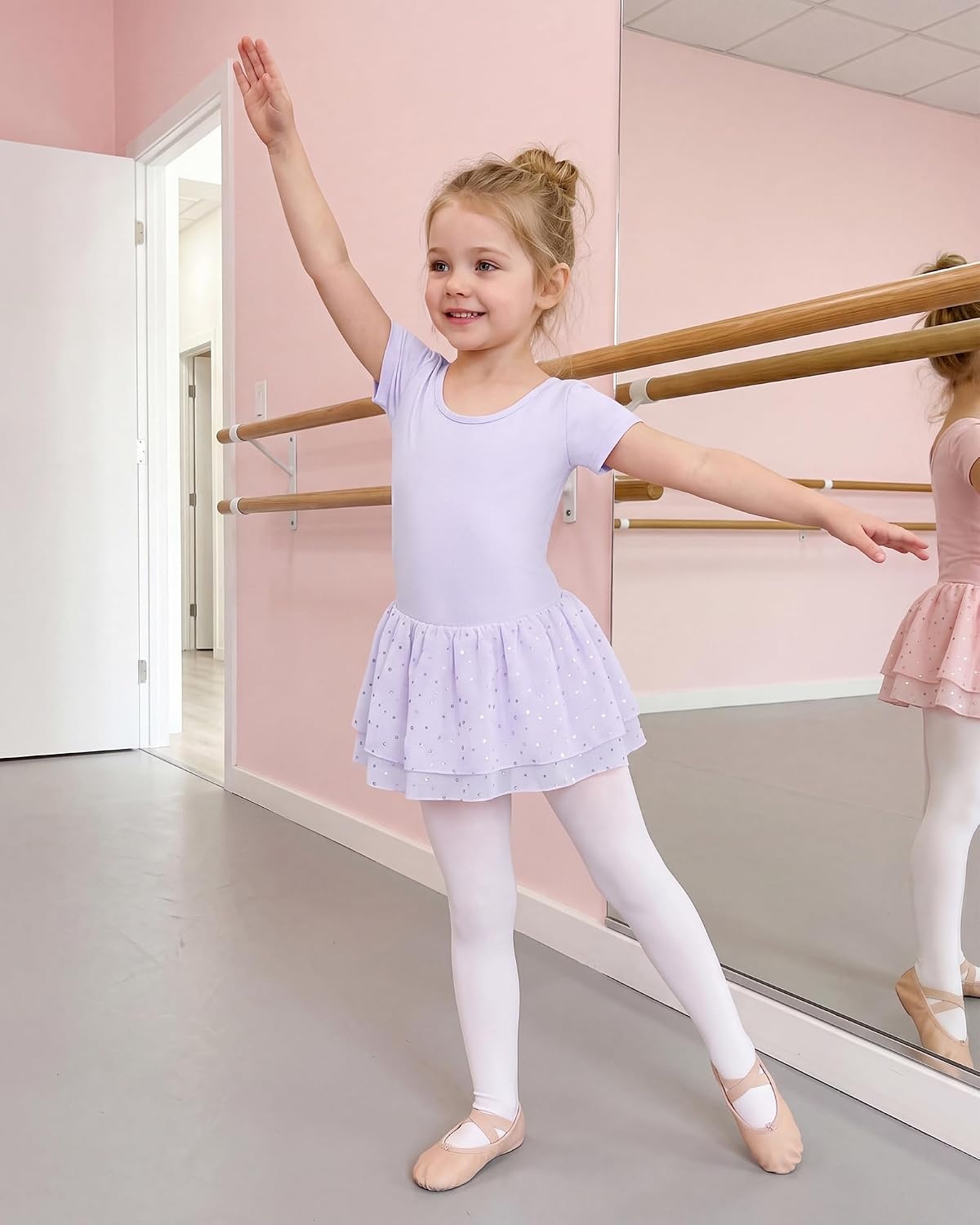 Stelle Ballet Leotards for Girls Toddler Dance Ballerina Costumes Dresses(Lavender)