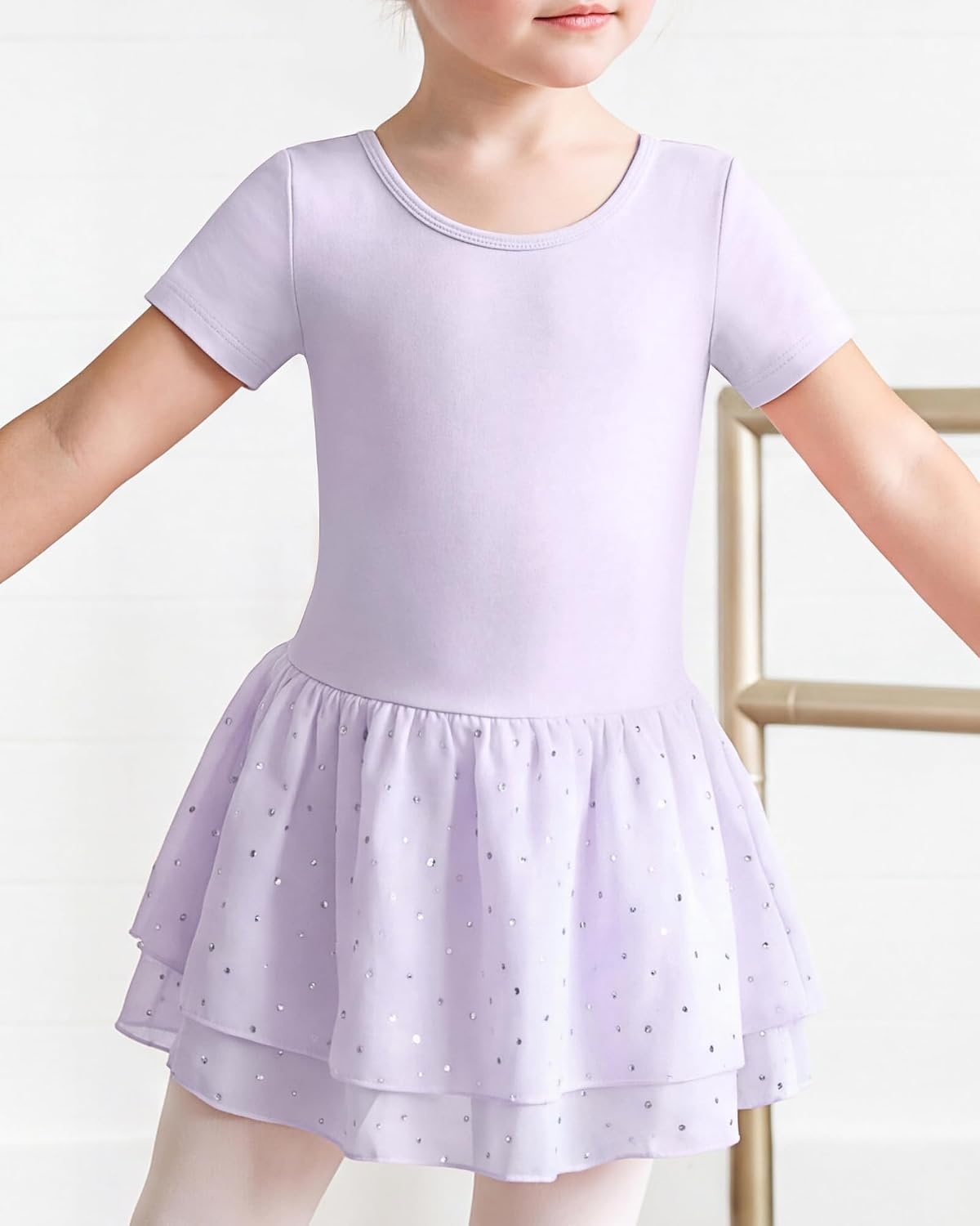 Stelle Ballet Leotards for Girls Toddler Dance Ballerina Costumes Dresses(Lavender)