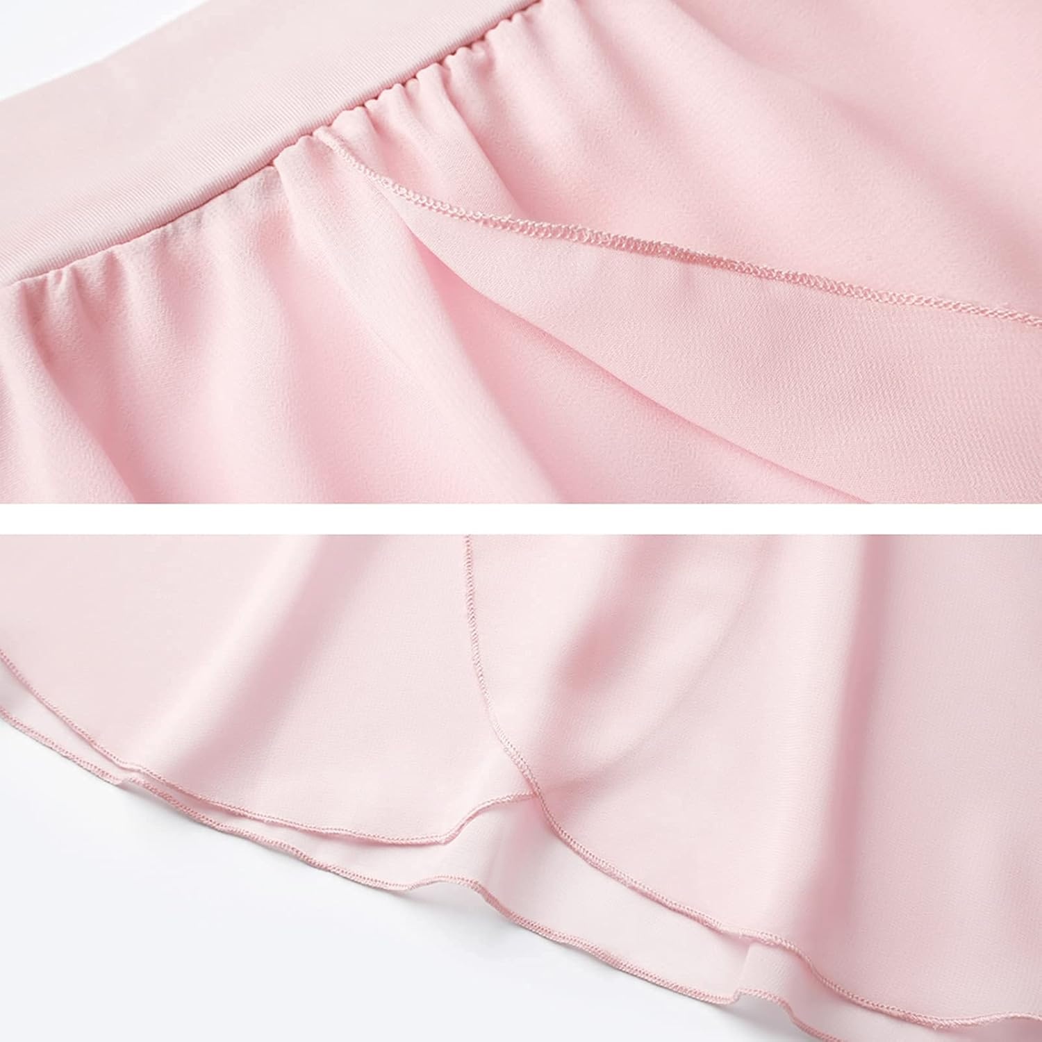 Stelle Ballet Skirts for Girls Toddler Dance Skirt Chiffon Kids Ballet Wrap Skirts(03-black+pink(pull On))
