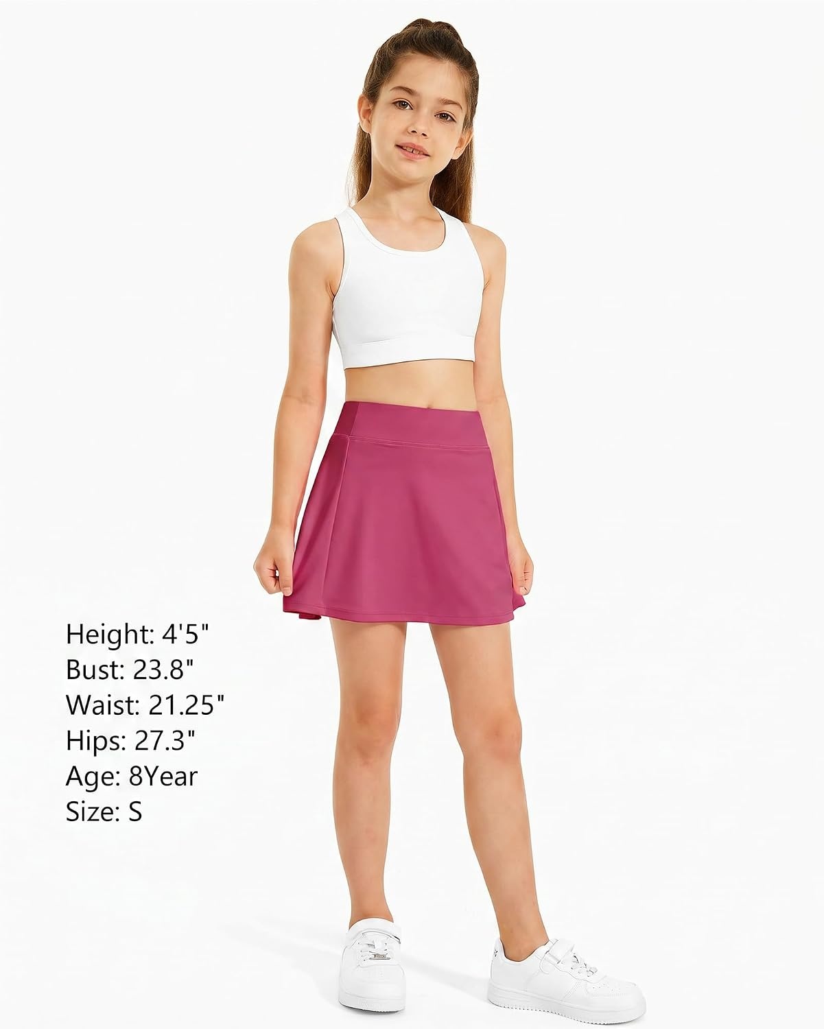 Stelle Girls A-Line Tennis Skort with Built-in Shorts for Sports Play | Lightweight fabric, Elastic waistband, Free movement, Tennis, Golf, Pickleball, School activities(Dreamhouse Pink)