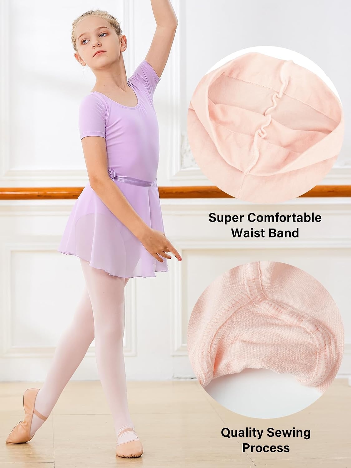 Stelle Girls Ballet Dance Students School Footed Tight (Toddler/Little Kid/Big Kid)(3-pack-ballet Pink)