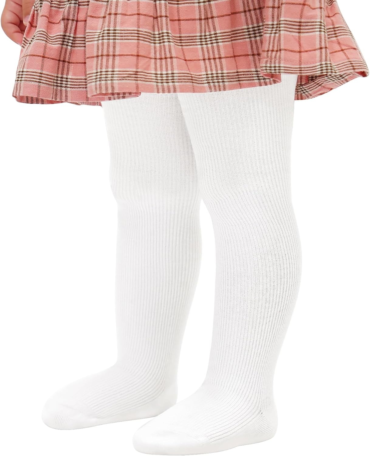 Stelle Toddler Girls Tights Baby Cable Knit Stockings Thick Cotton Legging(2-pack-white)