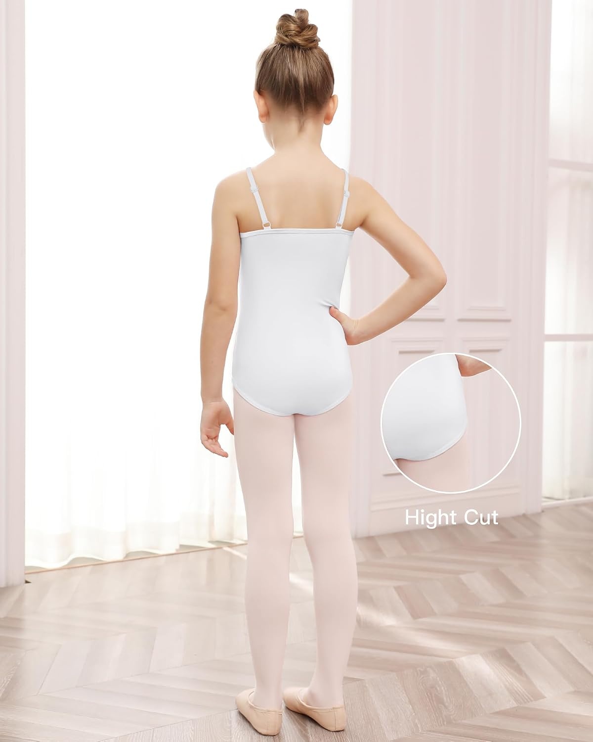 Stelle Gymnastics Leotards for Girls Camisole Ballet Tumbling Outfits 2-16Y | Adjustable straps, Stretch fabric, Comfortable fit, Skin-friendly, Gymnastics & Ballet, Toddler dancewear, Kids bodysuit(White)