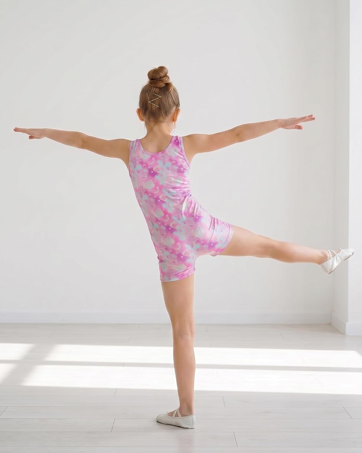 Stelle Gymnastics Leotards for Girls Unitards Biketards Tumbling Outfits | 2-14Y, One-piece biketards, Sparkly unitards, Toddler dancewear, Kids bodysuit, Ballet Outfit, Stretchy Fabric, Activewear(Bow Dreams)