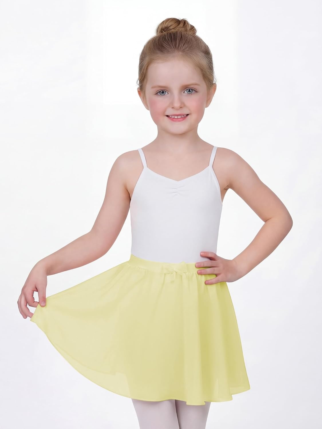 Stelle Girls Ballet Skirt Chiffon Wrap Dance Skirt Mesh Pull-On Skirt | Girls ballet skirt, Pull on elastic waist, Flowing movement, Ballet Skirts for girls, Dance, Studio, Performance(Lemon Butter)