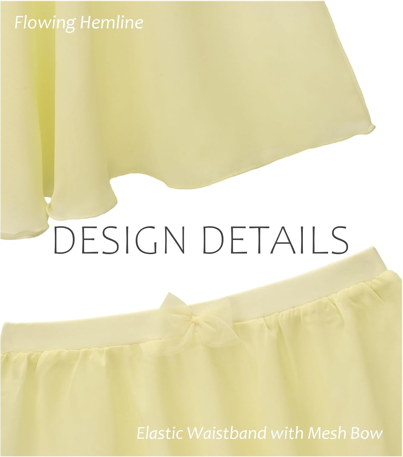 Stelle Girls Ballet Skirt Chiffon Wrap Dance Skirt Mesh Pull-On Skirt | Girls ballet skirt, Pull on elastic waist, Flowing movement, Ballet Skirts for girls, Dance, Studio, Performance(Lemon Butter)