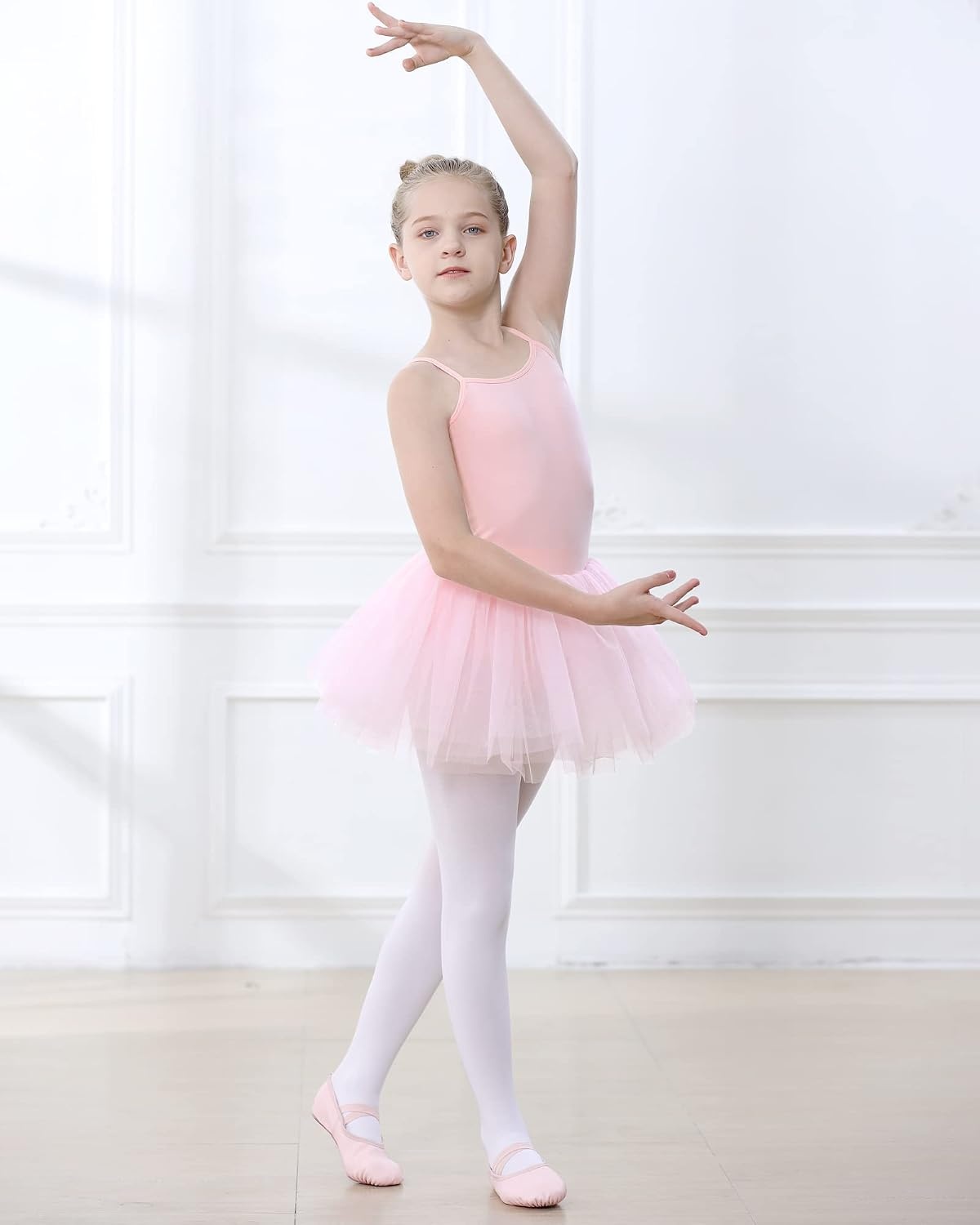 Stelle Toddler Ballet Leotards for Girls,Dance Leotard for Girls,Camisole Toddler Ballet Outfit for Studio Outdoor Daily Wear(Style 2-ballet Pink (Tutu))